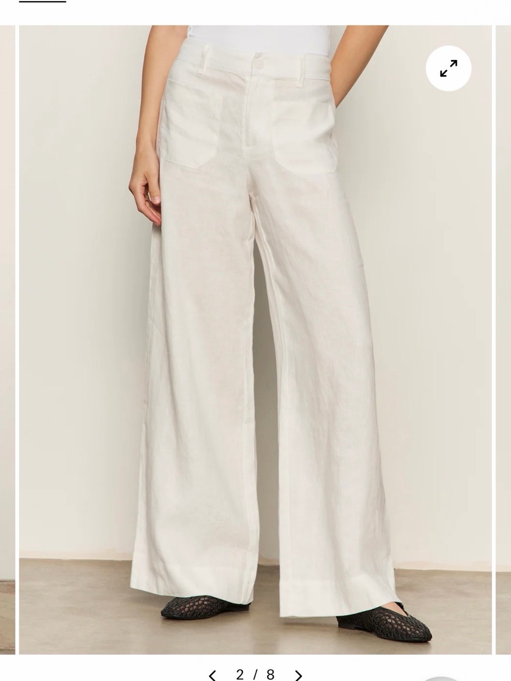 Sanctuary Wide-Leg Linen-Blend Pants in White